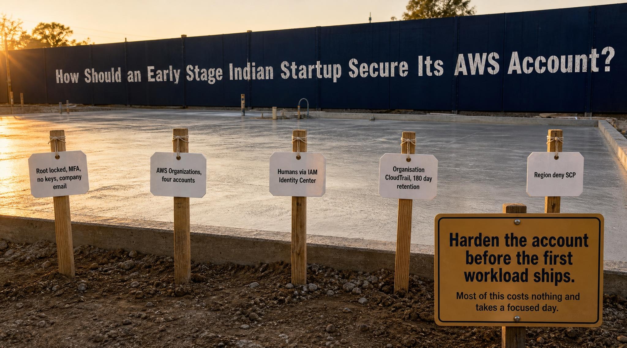 Illustration for How Should an Early Stage Indian Startup Secure Its AWS Account?, covering AWS, AWS Security, Cloud Security