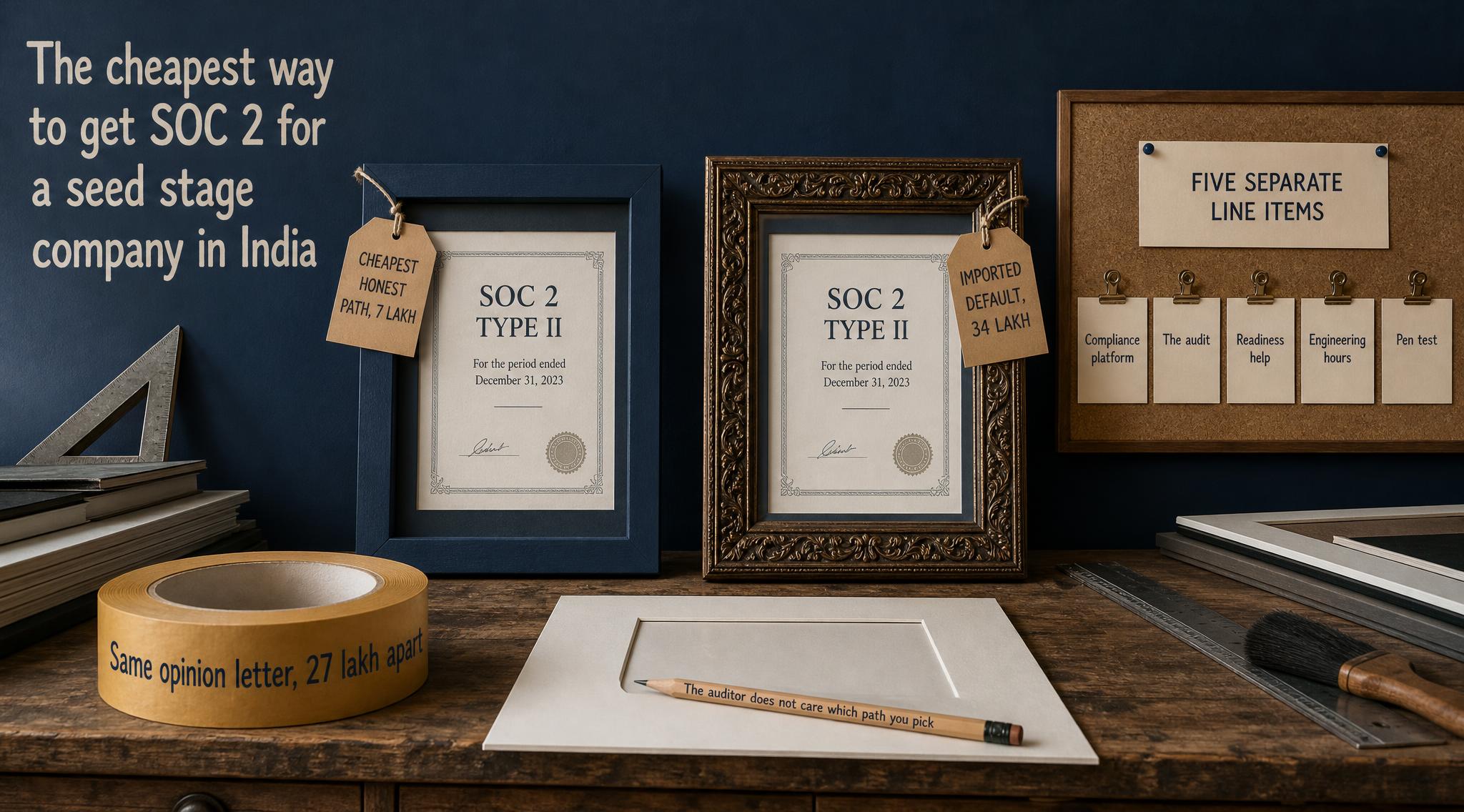Illustration for The cheapest way to get SOC 2 for a seed stage company in India, covering Compliance, SOC 2, Indian Startups