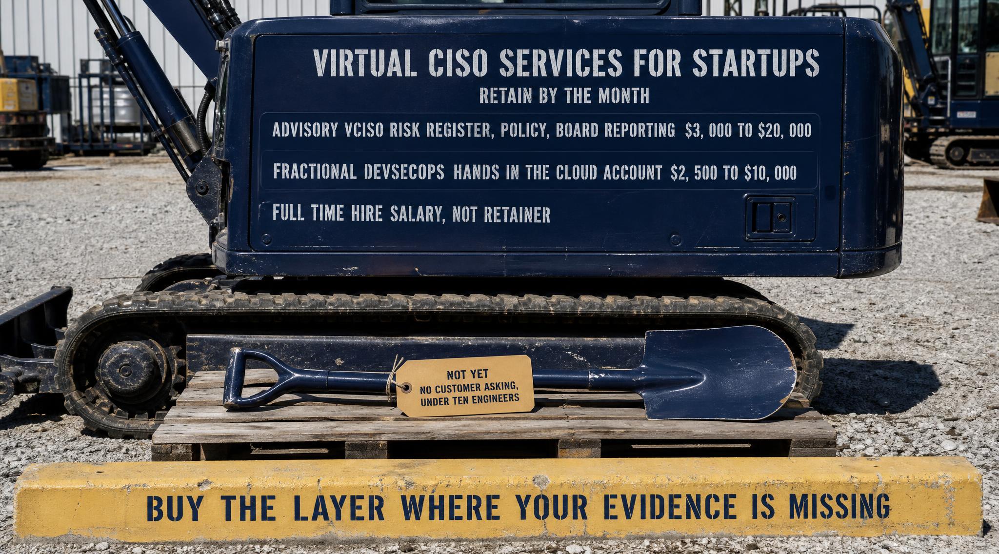 Illustration for Virtual CISO Services for Startups: What It Covers, What It Costs, covering Cloud Security, DevSecOps, Compliance